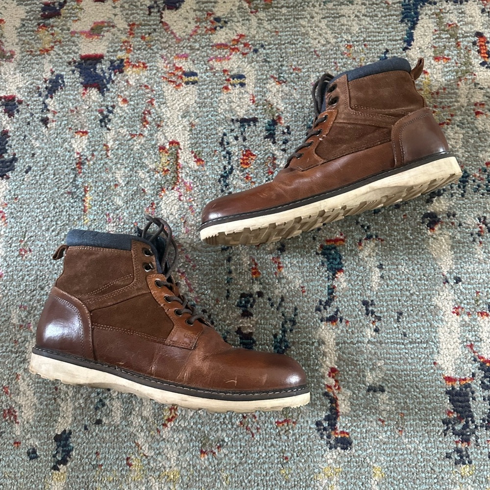 Crown Vintage Men's Brown Leather Lace-Up Boots
